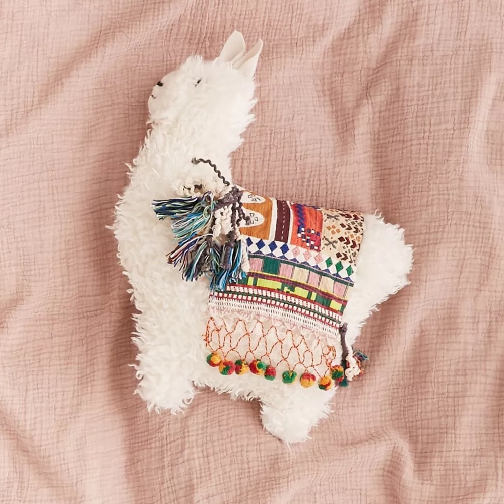 Urban Outfitters UO Home Furry Llama Pillow